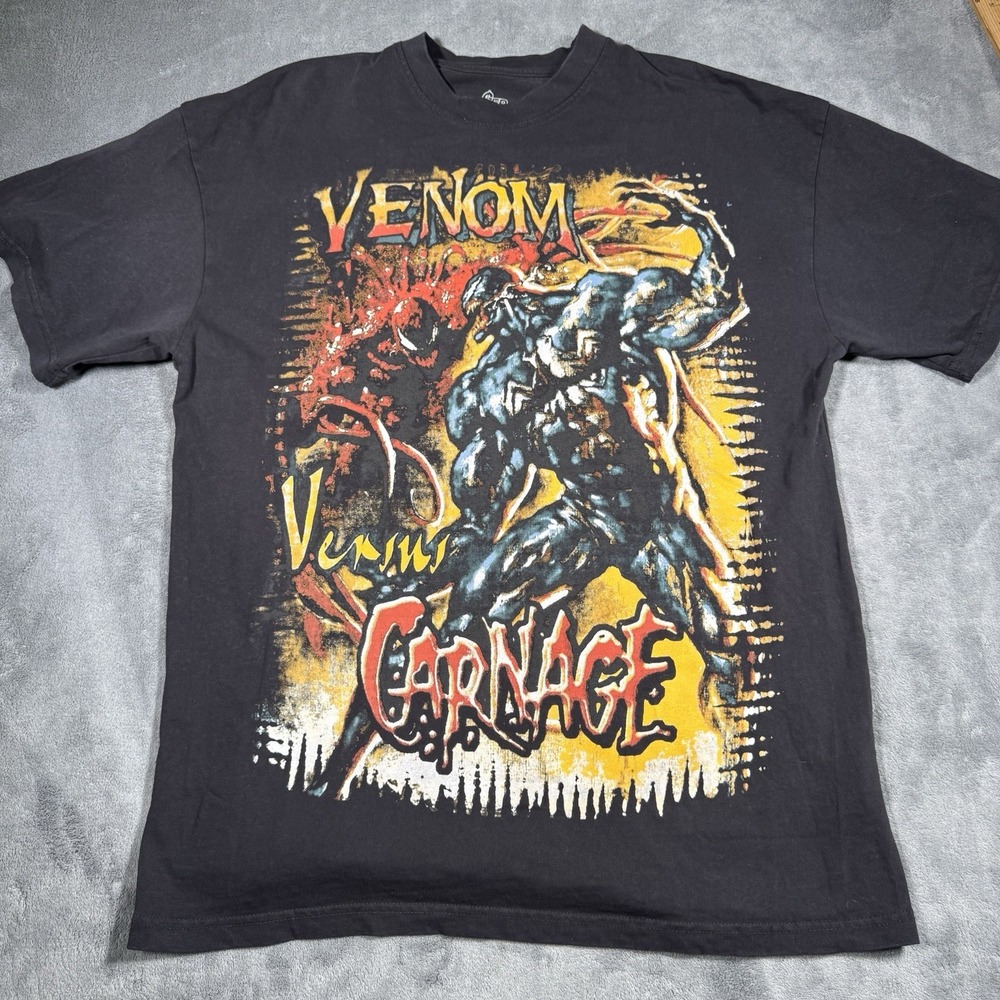 Men's Carnage vs Venom Marvel Modern Remake Graphic AOP T-Shirt Size M Oversized